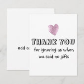 プレゼントはいらないと言ったのに無視してくれてありがとう 出欠カード (正面/裏面)