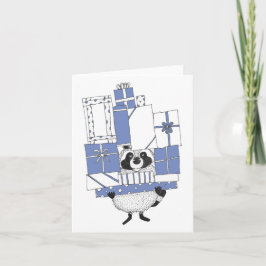 プレゼントを抱えたラクーン カード