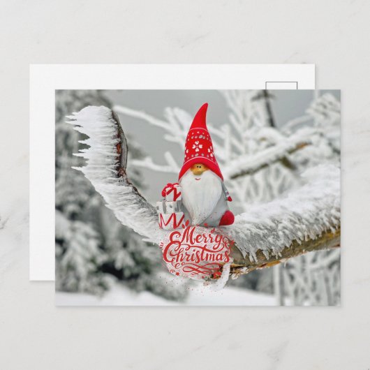 プレゼントを持ったクリスマスの妖精 シーズンポストカード (正面/裏面)