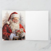 プレゼントを持ったサンタクロースの絵 カード (内部)