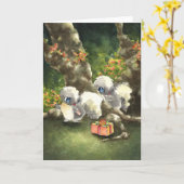 プレゼントを持ったスカンク カード (黄色い花)