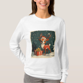 プレゼントを持ったトナカイ Tシャツ