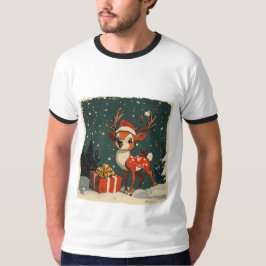 プレゼントを持ったトナカイ Tシャツ