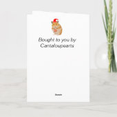 プレゼントを持っているかわいい小さなクリスマスハムスター カード (裏面)