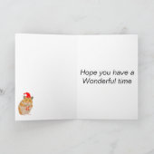 プレゼントを持っているかわいい小さなクリスマスハムスター カード (内部)