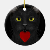 プレゼントを持ってくる黒猫 セラミックオーナメント (裏面)