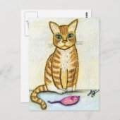 プレゼントを持って来た ポストカード (正面/裏面)