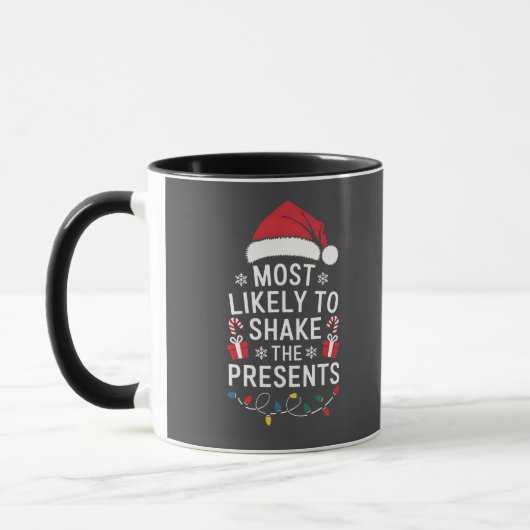 プレゼントを振ってしまうタイプのクリスマス マグカップ (左)