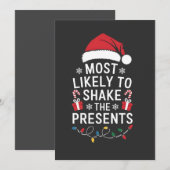 プレゼントを振ってみたくなるクリスマス 招待状 (正面/裏面)