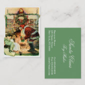 プレゼントを提供しているサンタクロース 名刺 (正面/裏面)