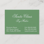 プレゼントを提供しているサンタクロース 名刺 (裏面)