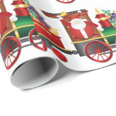 プレゼントを提供する列車のサンタクロース ラッピングペーパー (ロールコーナー)