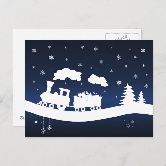 プレゼントを積んだクリスマストレインのポストカード ポストカード (正面/裏面)