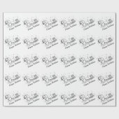 プレゼントを載せたスレートを引くダックスフント ラッピングペーパー (フラット)