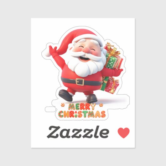🎁 プレゼントを運ぶサンタクロース クリスマス シール (シート)