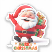 🎁 プレゼントを運ぶサンタクロース クリスマス シール (正面)