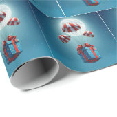 プレゼントを運ぶパラシュート ラッピングペーパー (ロールコーナー)