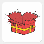 プレゼントを開く スクエアシール (正面)