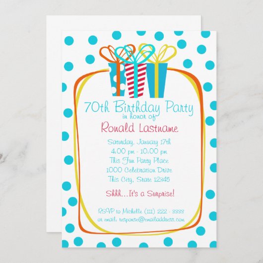 プレゼントギフトパーティー 招待状 (正面/裏面)