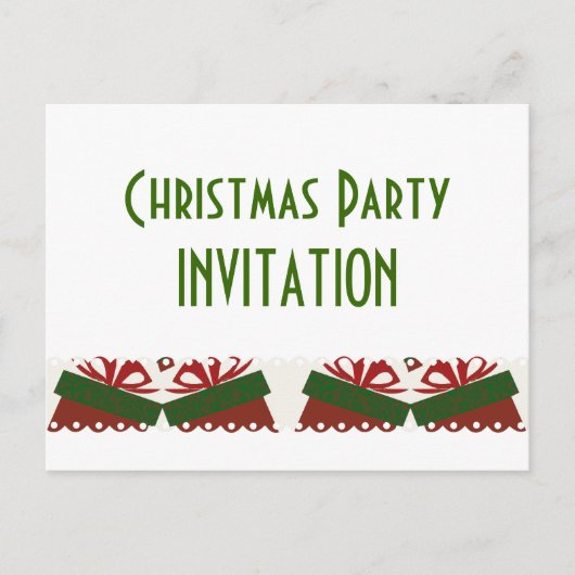 プレゼントクリスマスパーティー インビテーションポストカード (正面)