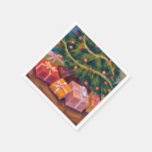 プレゼントズアンダーザツリークリスマスホリデーパーティー スタンダードカクテルナプキン (角)