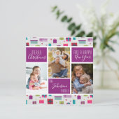 プレゼントメリークリスマスファミリーフォトコラージュ シーズンカード (スタンド正面)