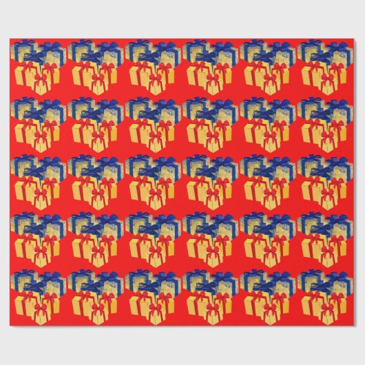 プレゼントレッドラッピング紙 ラッピングペーパー (フラット)