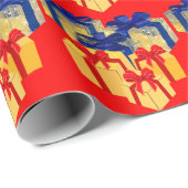 プレゼントレッドラッピング紙 ラッピングペーパー (ロールコーナー)