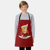 プレゼント付きの可愛いクリスマスの女の子 – 漫画 エプロン (着用した状態)