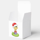 プレゼント付きの可愛い漫画の緑のヘビ。 フェイバーボックス (オープン)