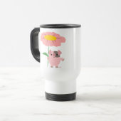 プレゼント付きの可愛い漫画(ピンク)コミューターマグ トラベルマグ (正面左)