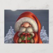 プレゼント付きの小さなサンタ シーズンポストカード (正面)
