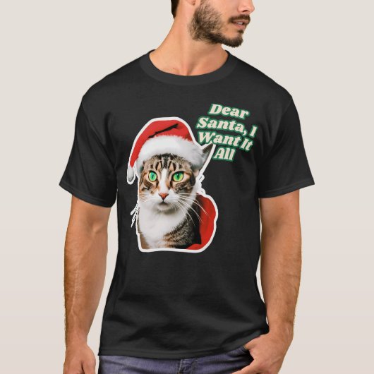 プレゼント付きクリスマス猫たち – フェスティバル穴 Tシャツ (正面)