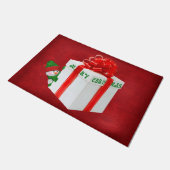 プレゼント付きクリスマス雪だるま ドアマット (アングル)