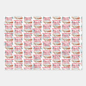 プレゼント付きサンタスペシャルデリバリー名前をカスタムする ラッピングペーパーシート (正面2)