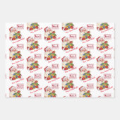 プレゼント付きサンタスペシャルデリバリー名前をカスタムする ラッピングペーパーシート (正面)