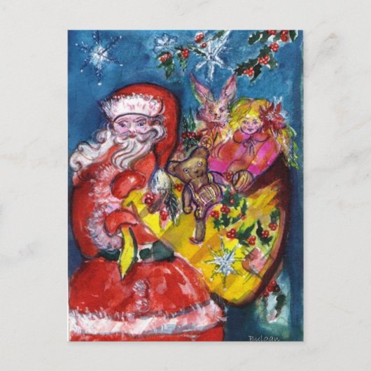 プレゼント付きサンタ シーズンポストカード (正面)