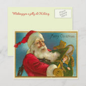 プレゼント付きサンタ シーズンポストカード (正面/裏面)