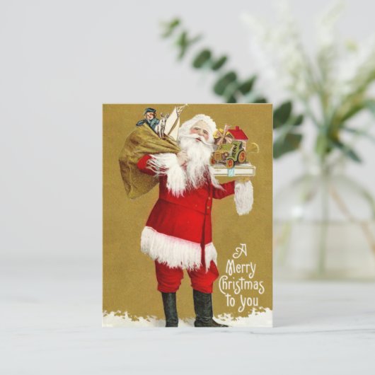 プレゼント付きサンタ シーズンポストカード (スタンド正面)