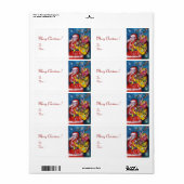 プレゼント付きサンタ ラベル (フルシート)