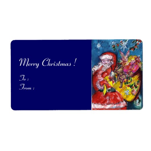 プレゼント付きサンタ ラベル (正面)