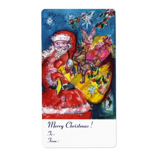 プレゼント付きサンタ ラベル (正面)