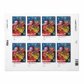 プレゼント付きサンタ ラベル (フルシート)