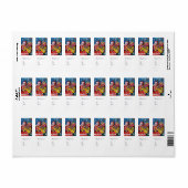 プレゼント付きサンタ ラベル (フルシート)