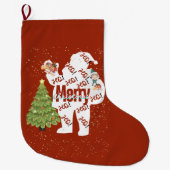 プレゼント付きサンタ ラージクリスマスストッキング (正面)