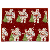 プレゼント付きサンタ ラージペーパーバッグ (正面)