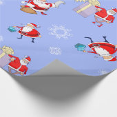 プレゼント付き可愛いサンタクロース休日ラッピング ラッピングペーパー (角)