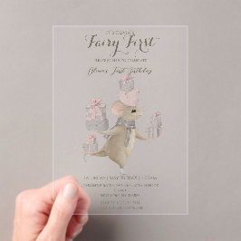 プレゼント付き可愛いマウス1誕生日 アクリル招待状