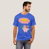 プレゼント付き可愛い漫画の豚(ピンク)Tシャツ Tシャツ (正面フル)