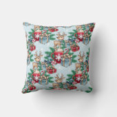 プレゼント包まれたウィンタークリスマステーマ鹿 クッション (裏面)